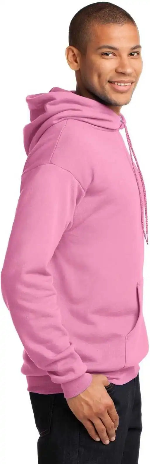 Port &amp; Company Pc78h Core Fleece Pullover Hooded Sweatshirt Candy Pink