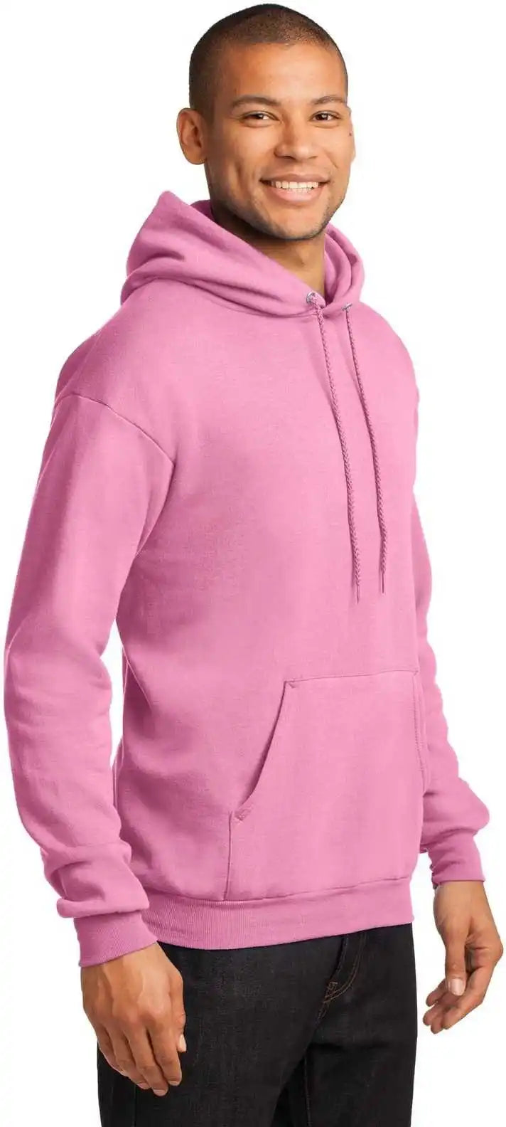 Port &amp; Company Pc78h Core Fleece Pullover Hooded Sweatshirt Candy Pink