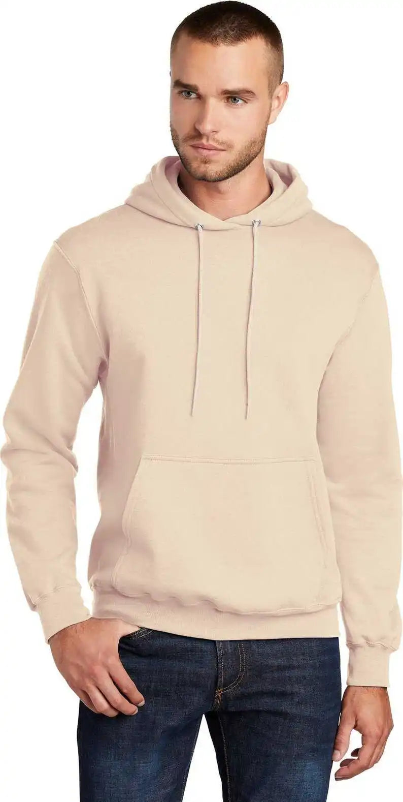 Port & Company Pc78h Core Fleece Pullover Hooded Sweatshirt - Creme