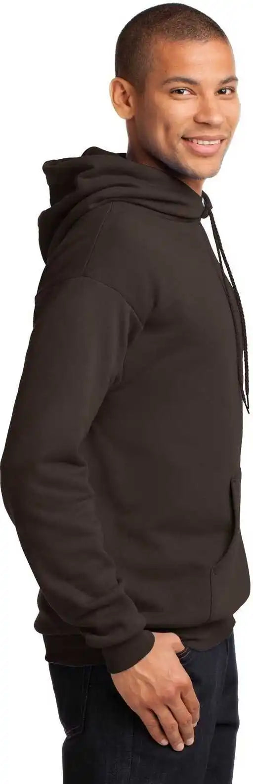 Port &amp; Company Pc78h Core Fleece Pullover Hooded Sweatshirt Dark Chocolate Brown