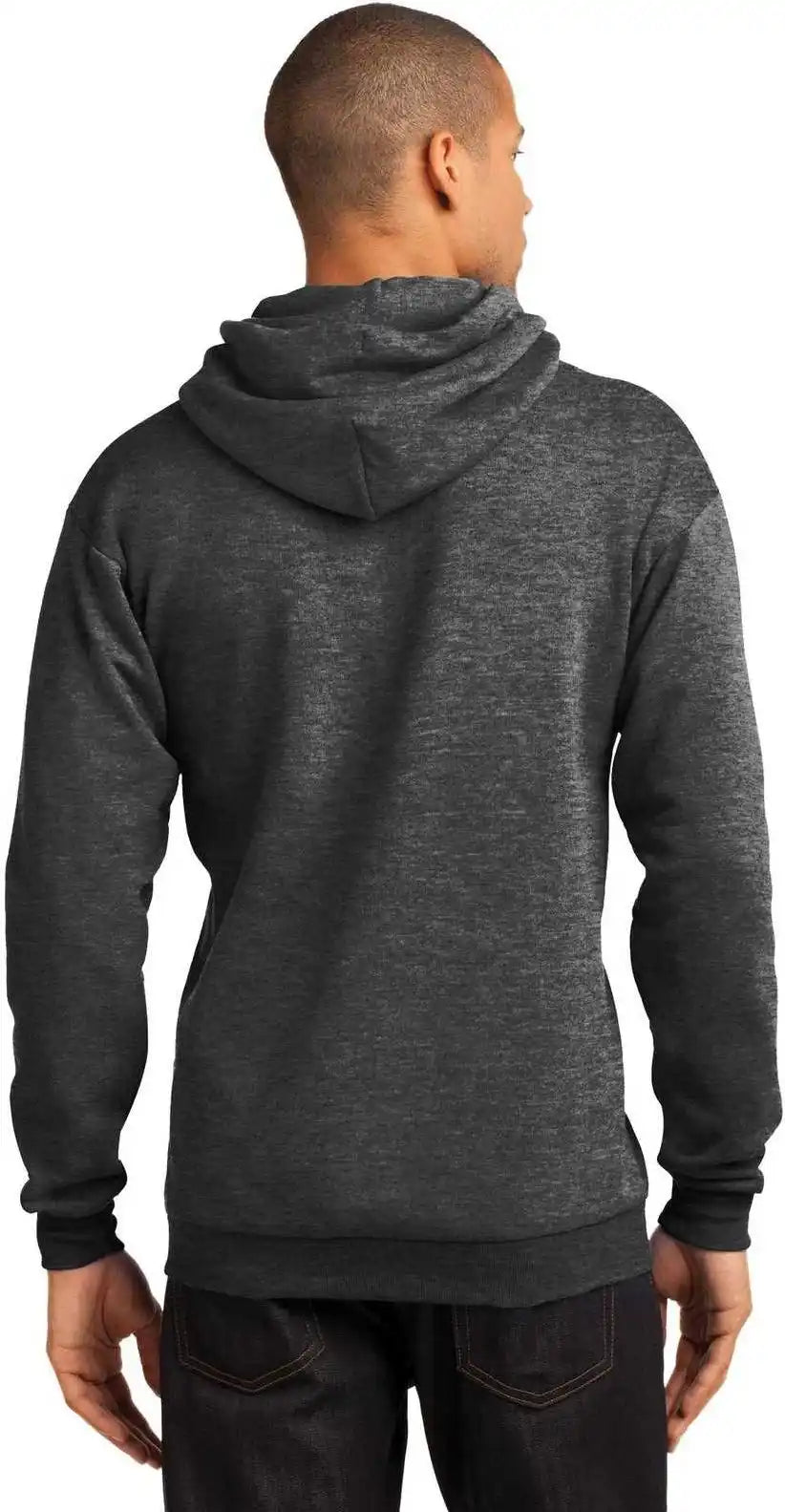 Port & Company Pc78h Core Fleece Pullover Hooded Sweatshirt Dark Heather Gray