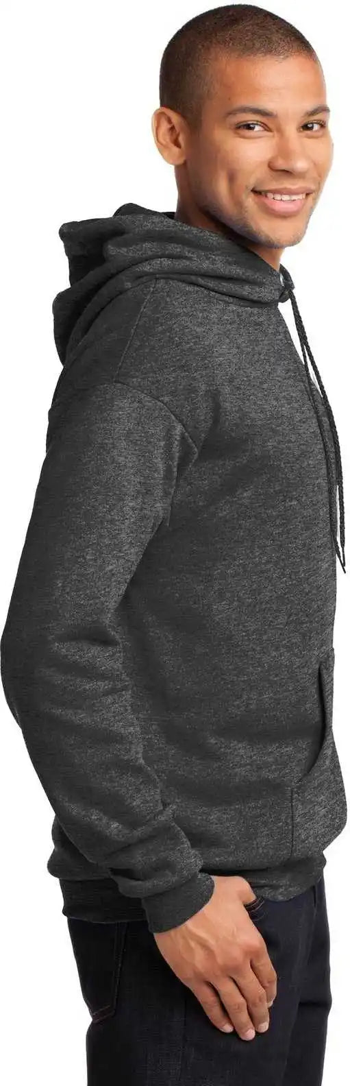 Port &amp; Company Pc78h Core Fleece Pullover Hooded Sweatshirt Dark Heather Gray