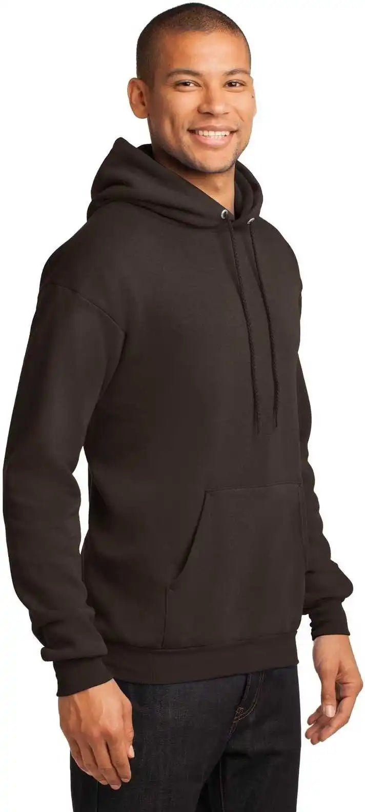 Port &amp; Company Pc78h Core Fleece Pullover Hooded Sweatshirt Dark Chocolate Brown