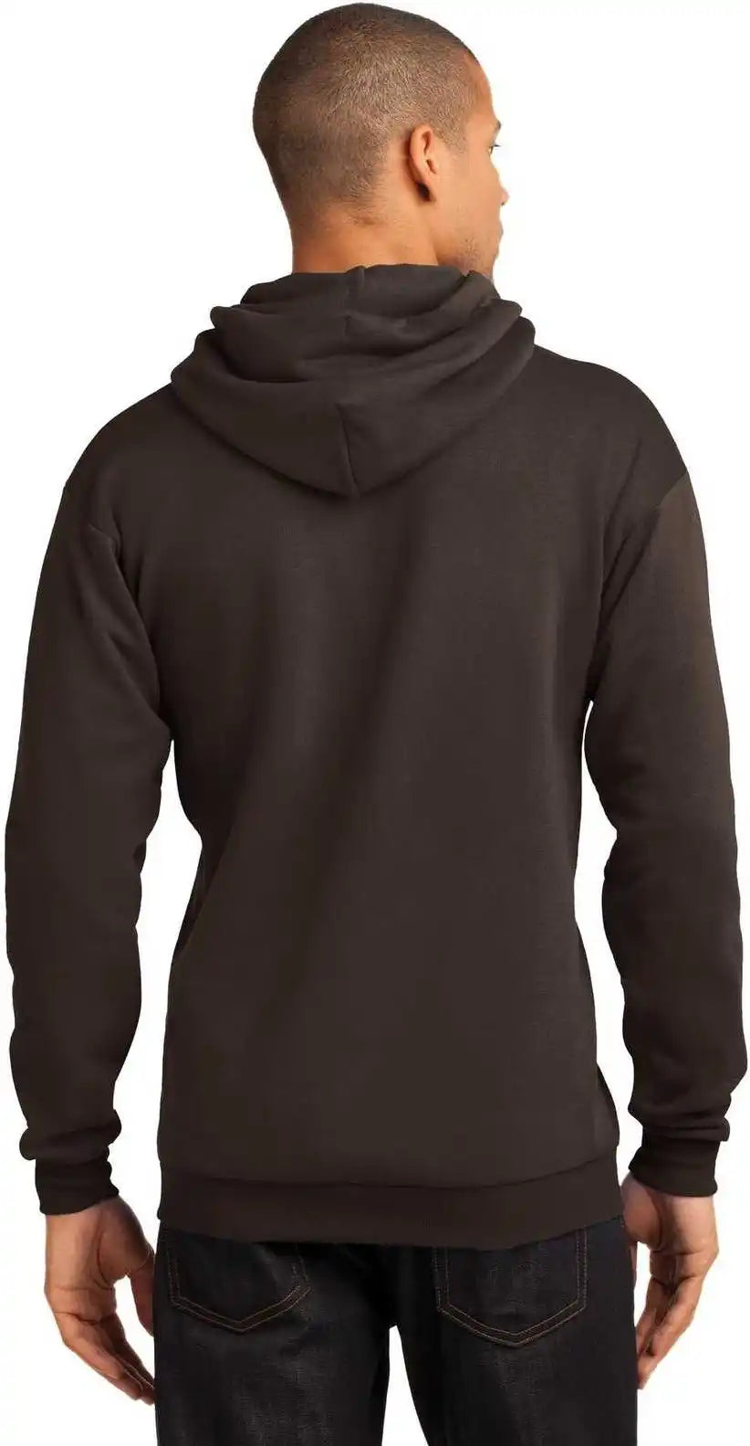 Port &amp; Company Pc78h Core Fleece Pullover Hooded Sweatshirt Dark Chocolate Brown