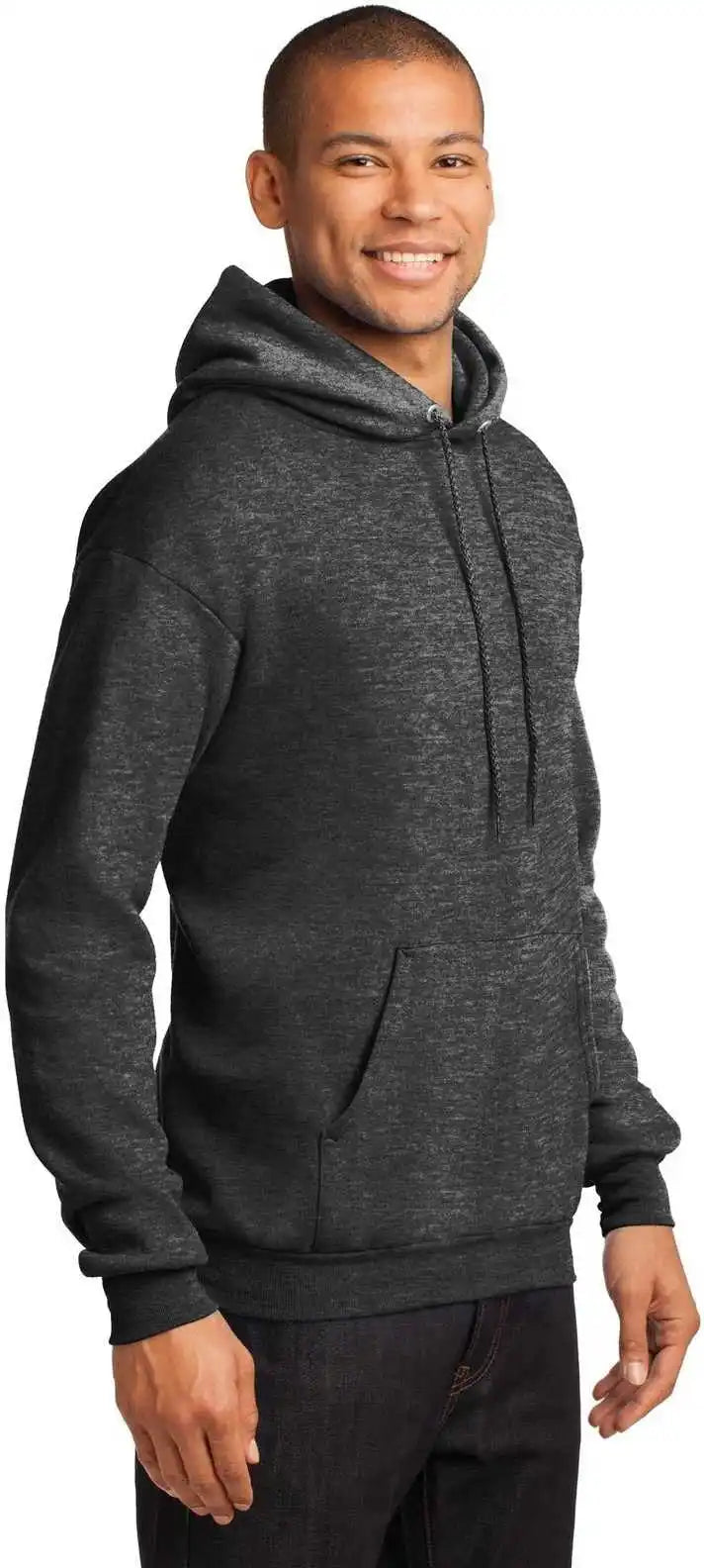 Port &amp; Company Pc78h Core Fleece Pullover Hooded Sweatshirt Dark Heather Gray