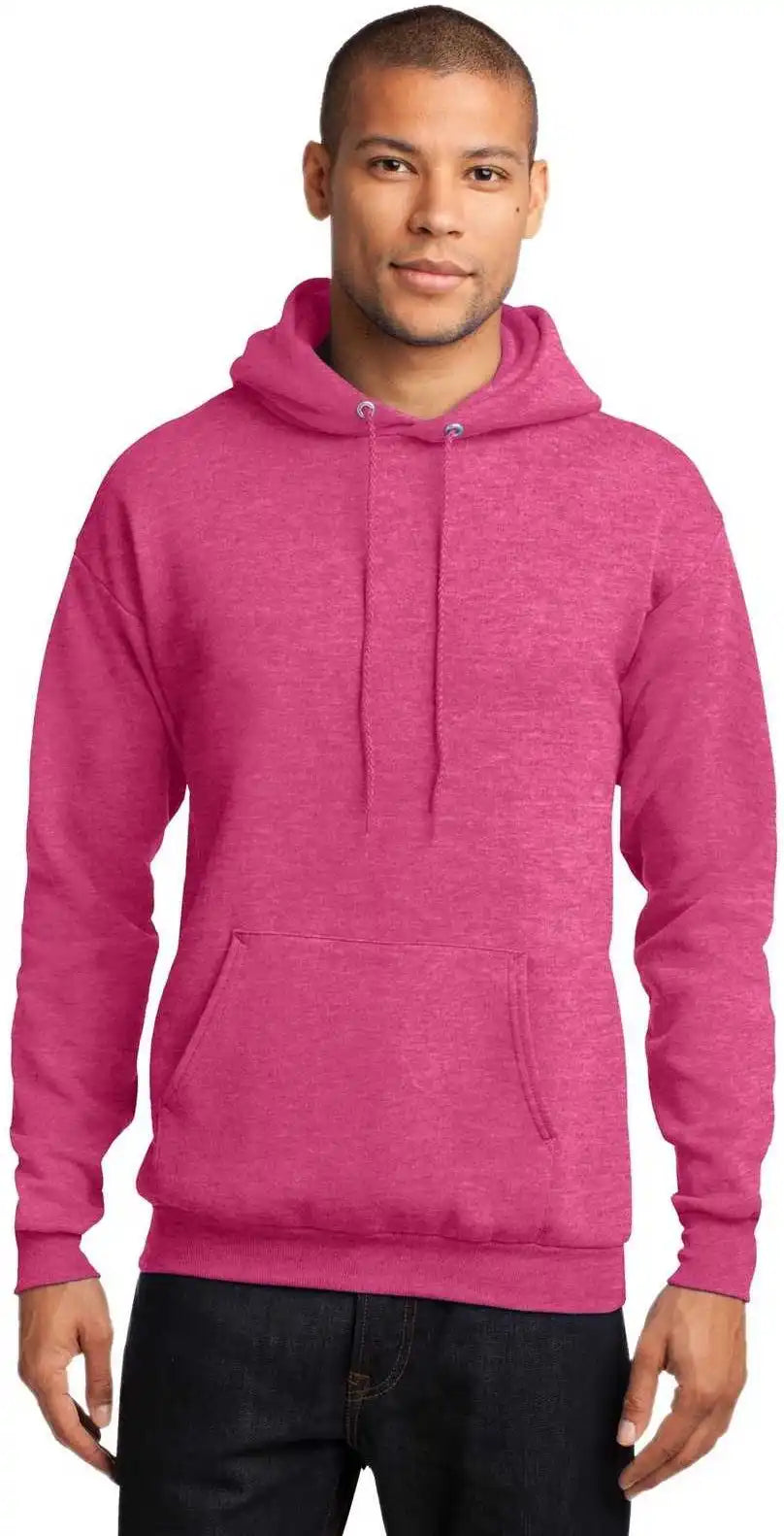 Port &amp; Company Pc78h Core Fleece Pullover Hooded Sweatshirt Heather Sangria