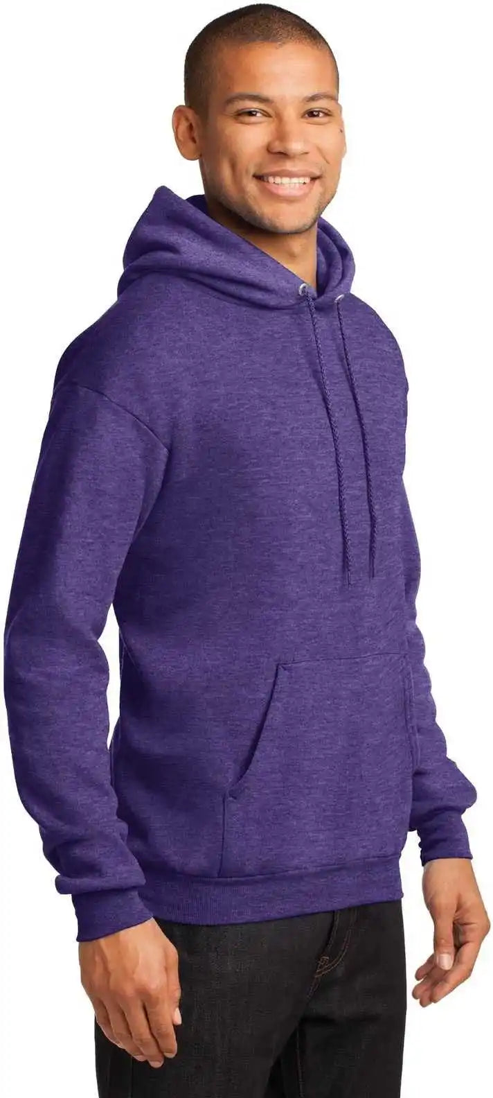 Port &amp; Company Pc78h Core Fleece Pullover Hooded Sweatshirt Heather Purple