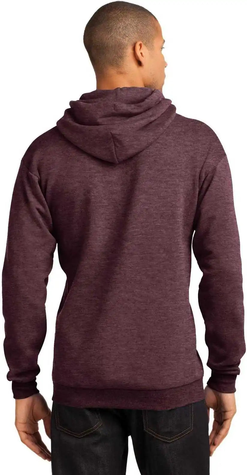 Port & Company Pc78h Core Fleece Pullover Hooded Sweatshirt Heather Athletic Maroon
