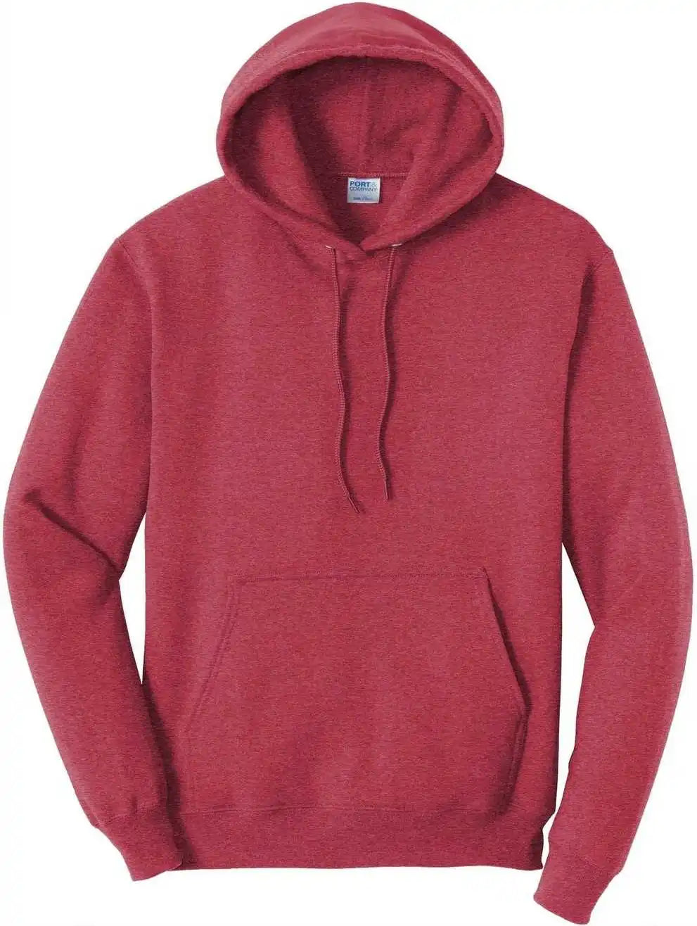 Port &amp; Company Pc78h Core Fleece Pullover Hooded Sweatshirt Heather Red
