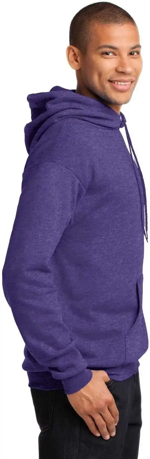 Port &amp; Company Pc78h Core Fleece Pullover Hooded Sweatshirt Heather Purple
