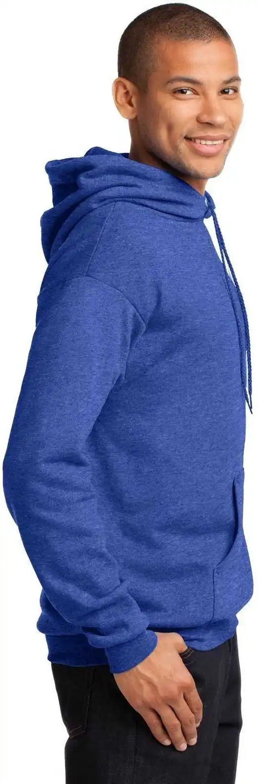 Port &amp; Company Pc78h Core Fleece Pullover Hooded Sweatshirt Heather Royal