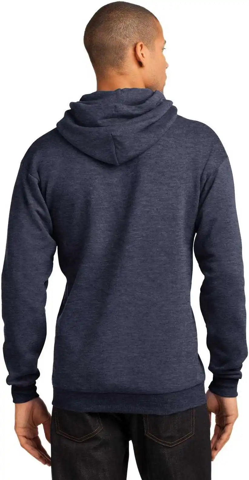 Port & Company Pc78h Core Fleece Pullover Hooded Sweatshirt Heather Navy