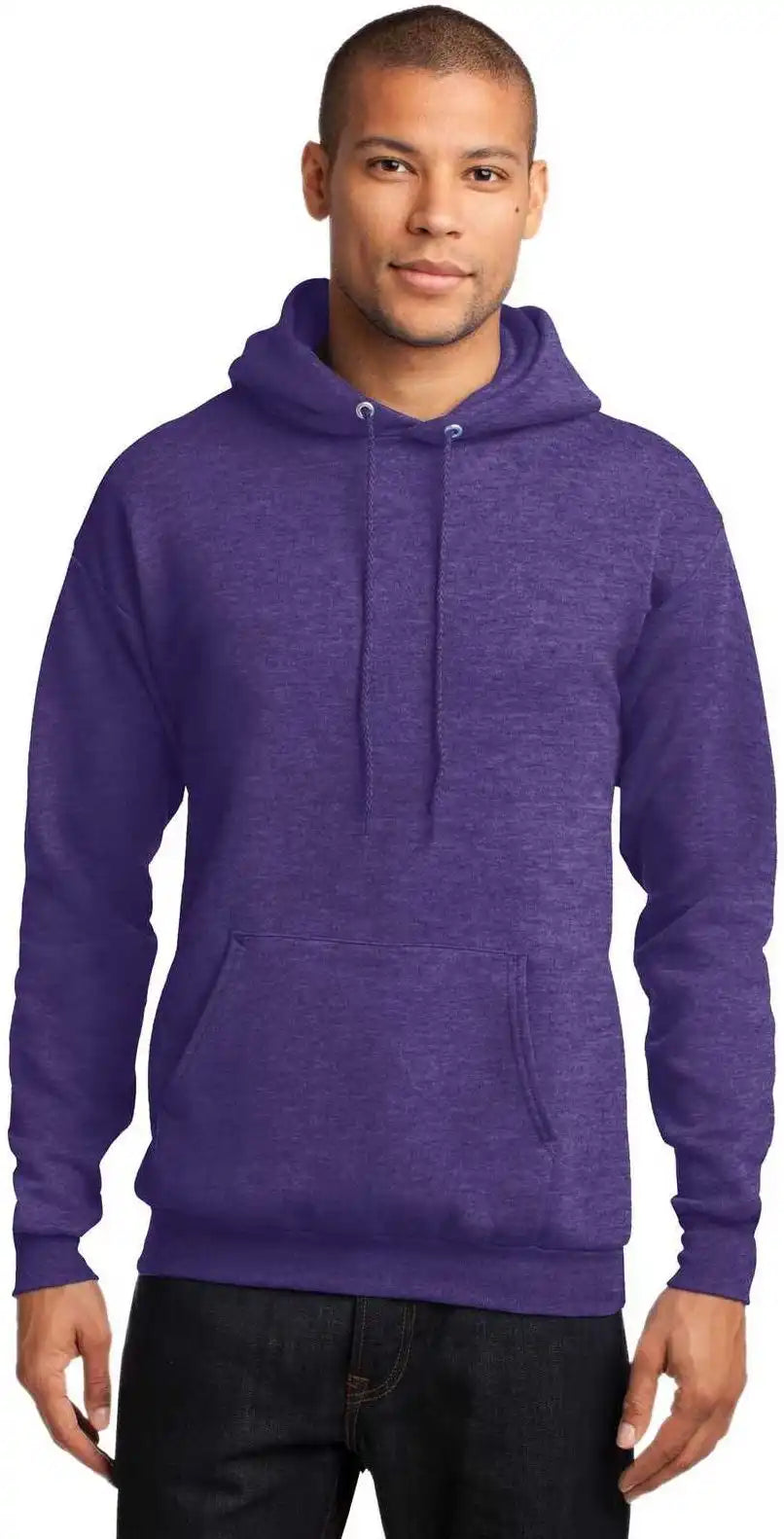 Port &amp; Company Pc78h Core Fleece Pullover Hooded Sweatshirt Heather Purple