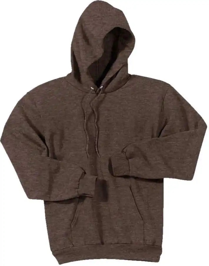Port &amp; Company Pc78h Core Fleece Pullover Hooded Sweatshirt Heather Dark Chocolate Brown