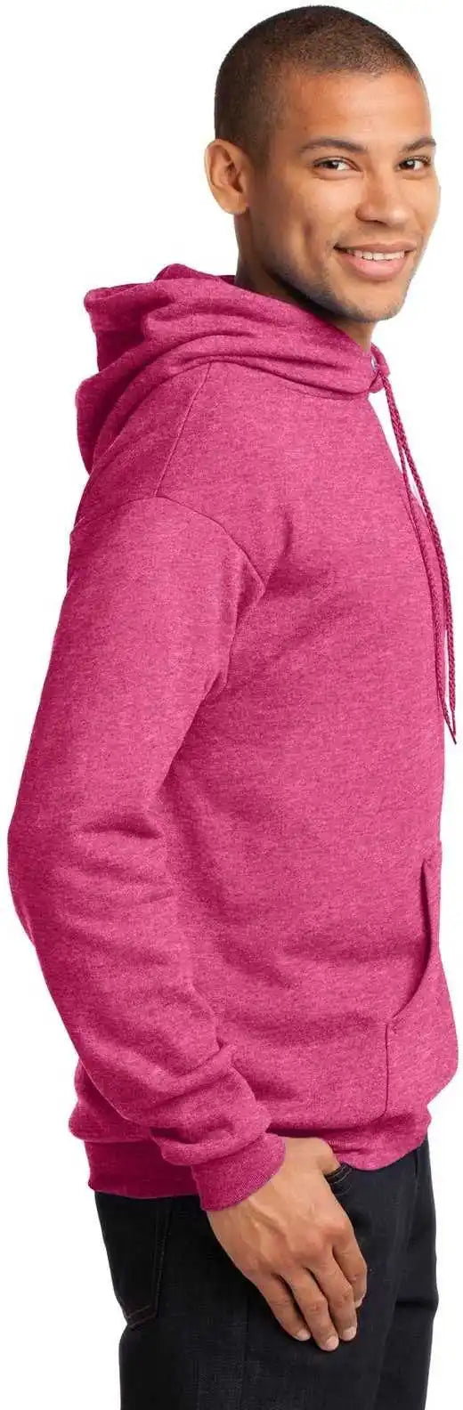 Port &amp; Company Pc78h Core Fleece Pullover Hooded Sweatshirt Heather Sangria