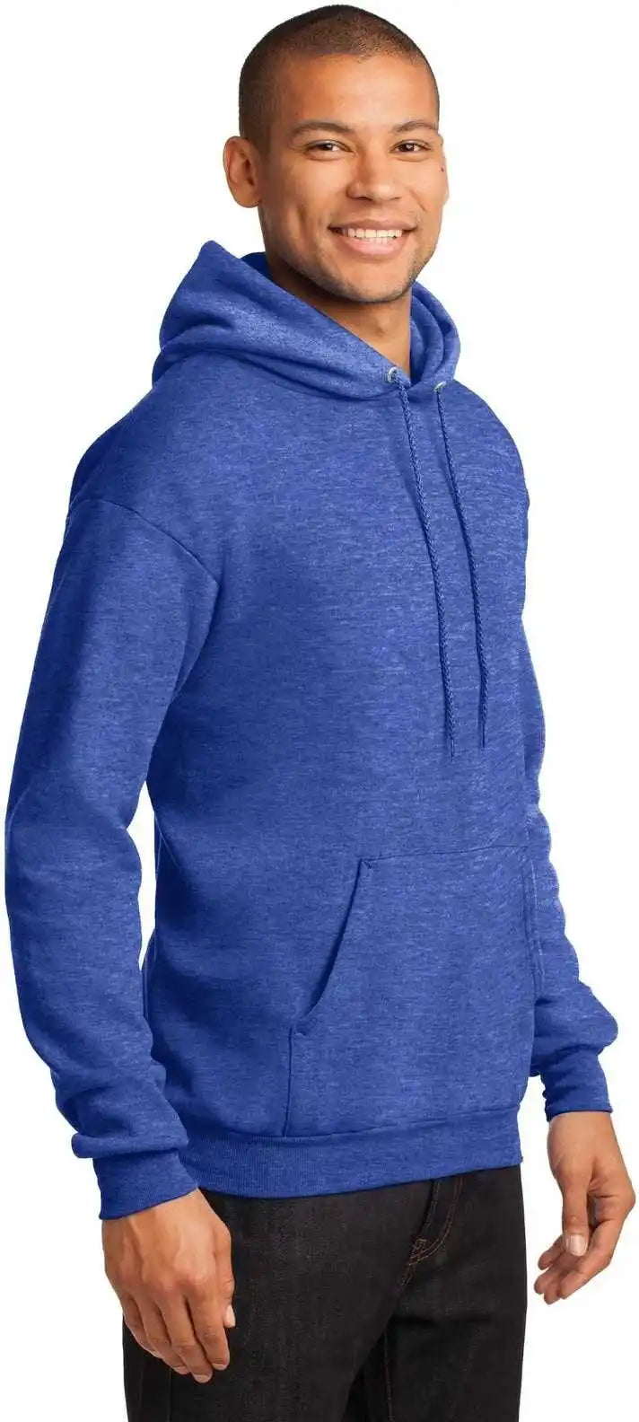 Port &amp; Company Pc78h Core Fleece Pullover Hooded Sweatshirt Heather Royal