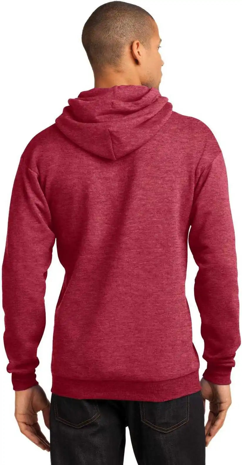 Port & Company Pc78h Core Fleece Pullover Hooded Sweatshirt Heather Red