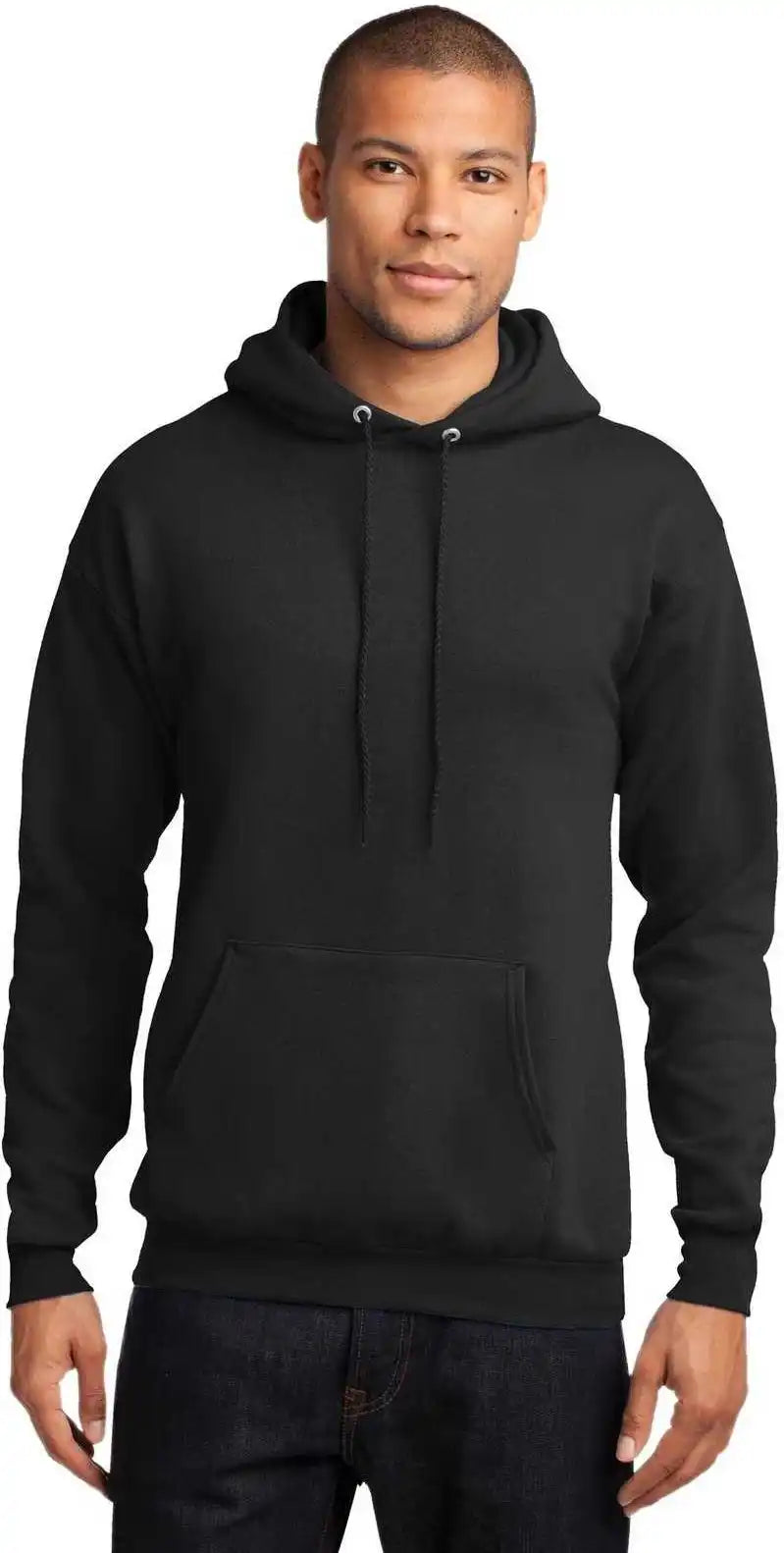 Port & Company Pc78h Core Fleece Pullover Hooded Sweatshirt Jet Black