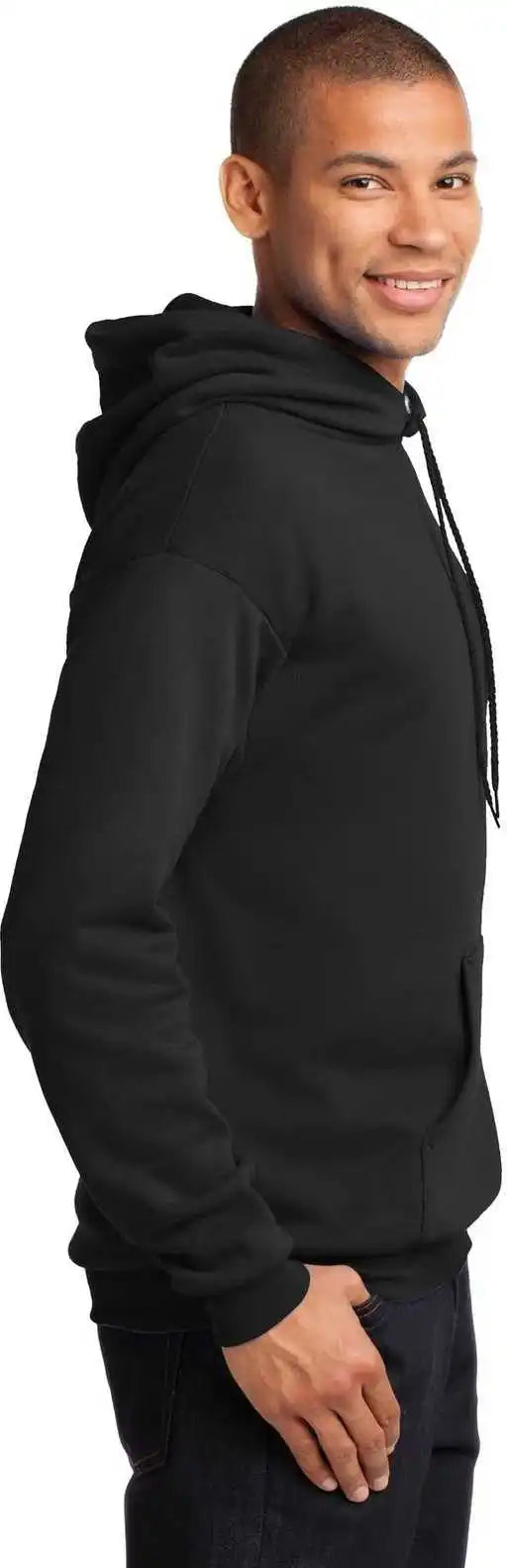 Port &amp; Company Pc78h Core Fleece Pullover Hooded Sweatshirt Jet Black