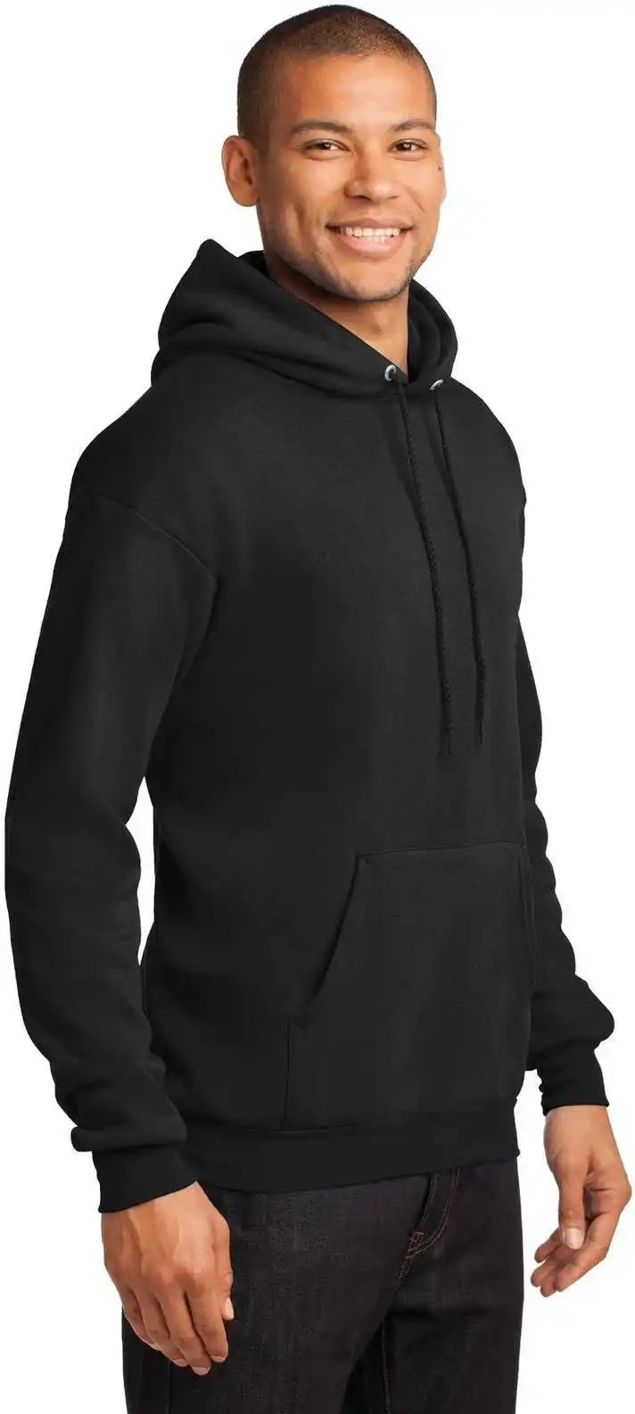 Port &amp; Company Pc78h Core Fleece Pullover Hooded Sweatshirt Jet Black