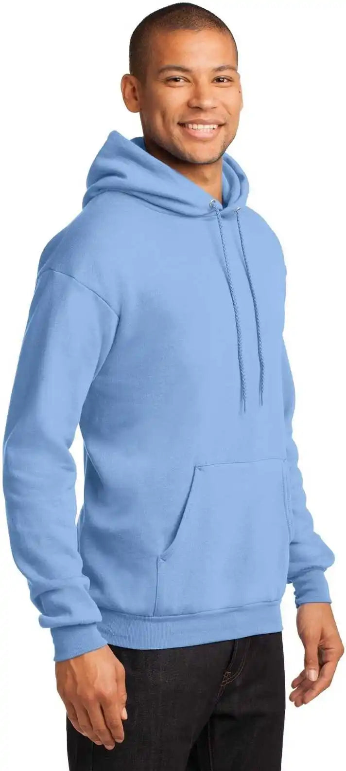 Port &amp; Company Pc78h Core Fleece Pullover Hooded Sweatshirt Light Blue