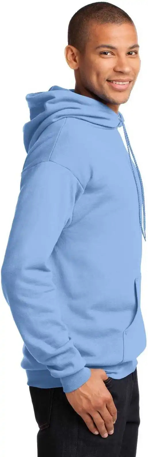 Port &amp; Company Pc78h Core Fleece Pullover Hooded Sweatshirt Light Blue