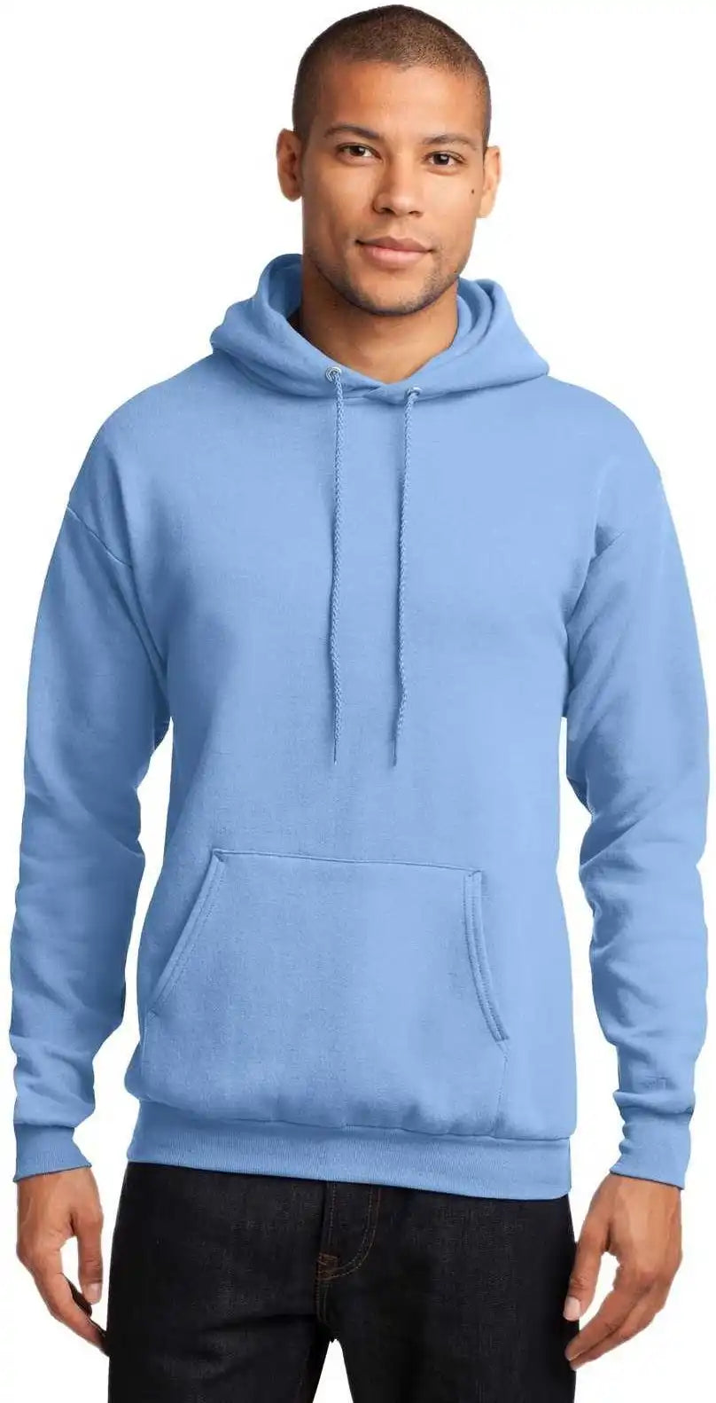 Port &amp; Company Pc78h Core Fleece Pullover Hooded Sweatshirt Light Blue