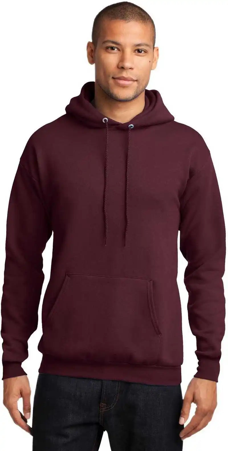 Port & Company Pc78h Core Fleece Pullover Hooded Sweatshirt Maroon