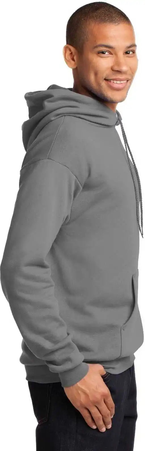Port &amp; Company Pc78h Core Fleece Pullover Hooded Sweatshirt Medium Gray