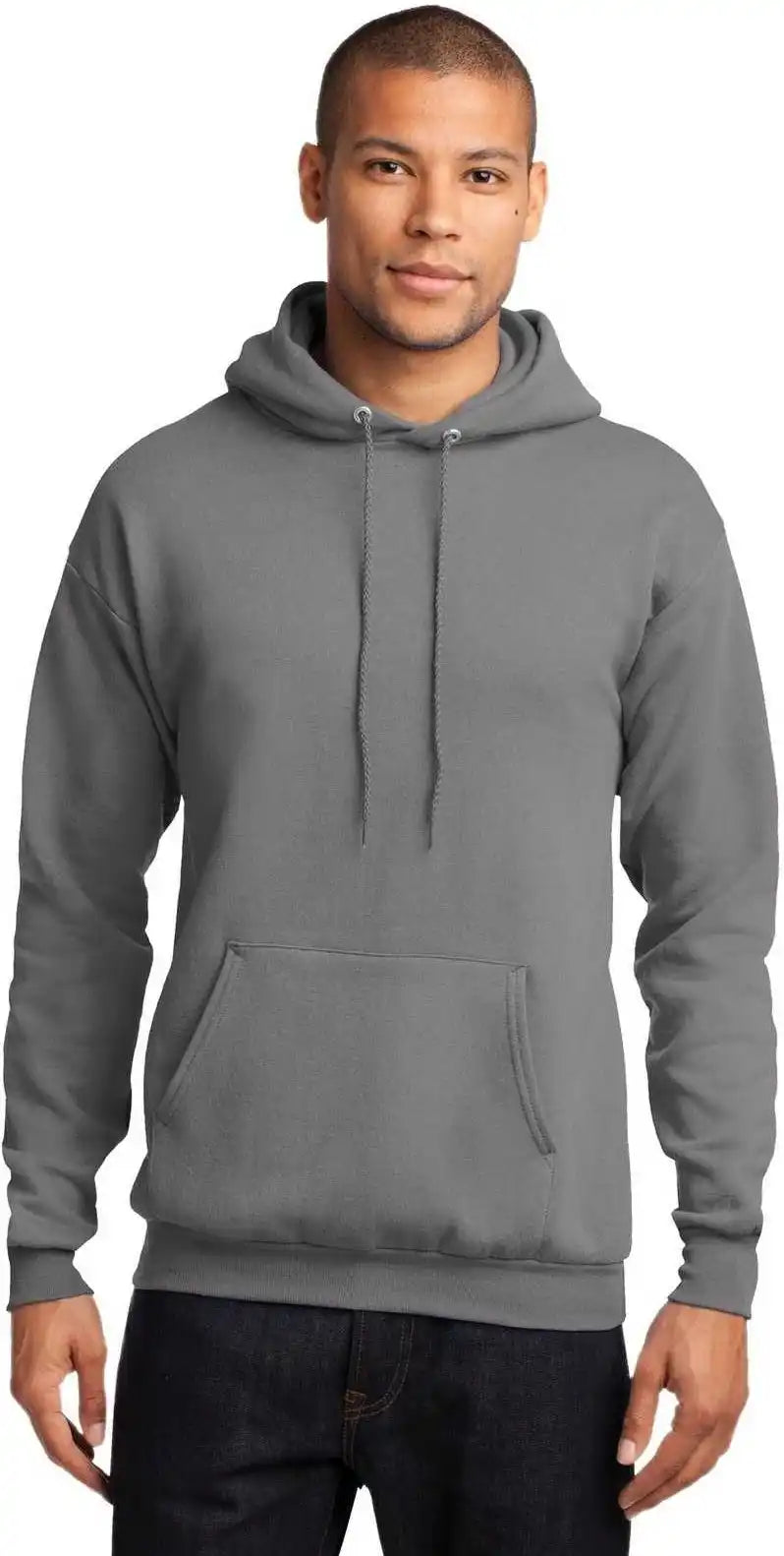 Port &amp; Company Pc78h Core Fleece Pullover Hooded Sweatshirt Medium Gray