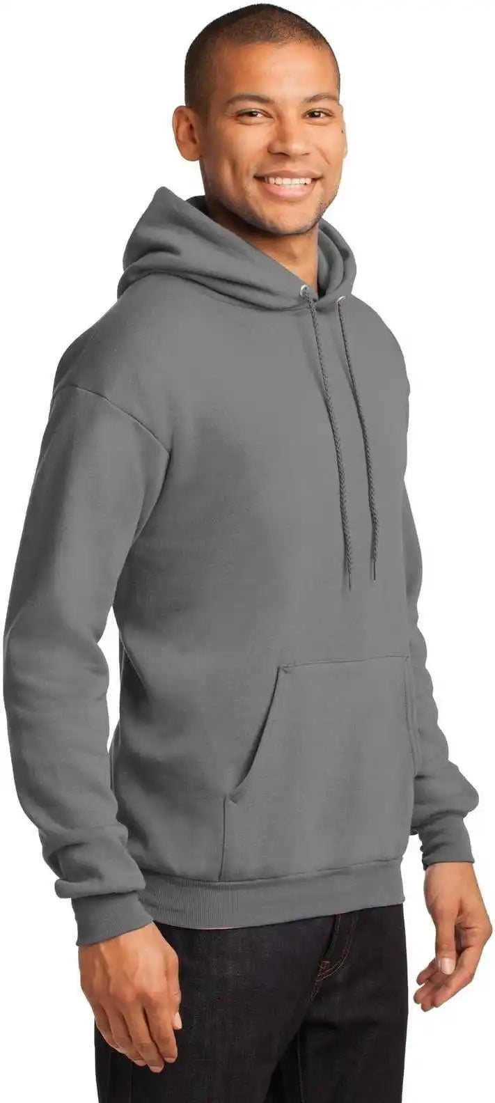 Port &amp; Company Pc78h Core Fleece Pullover Hooded Sweatshirt Medium Gray