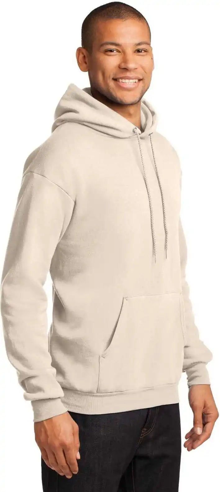 Port &amp; Company Pc78h Core Fleece Pullover Hooded Sweatshirt Natural