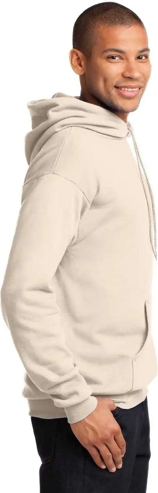 Port &amp; Company Pc78h Core Fleece Pullover Hooded Sweatshirt Natural