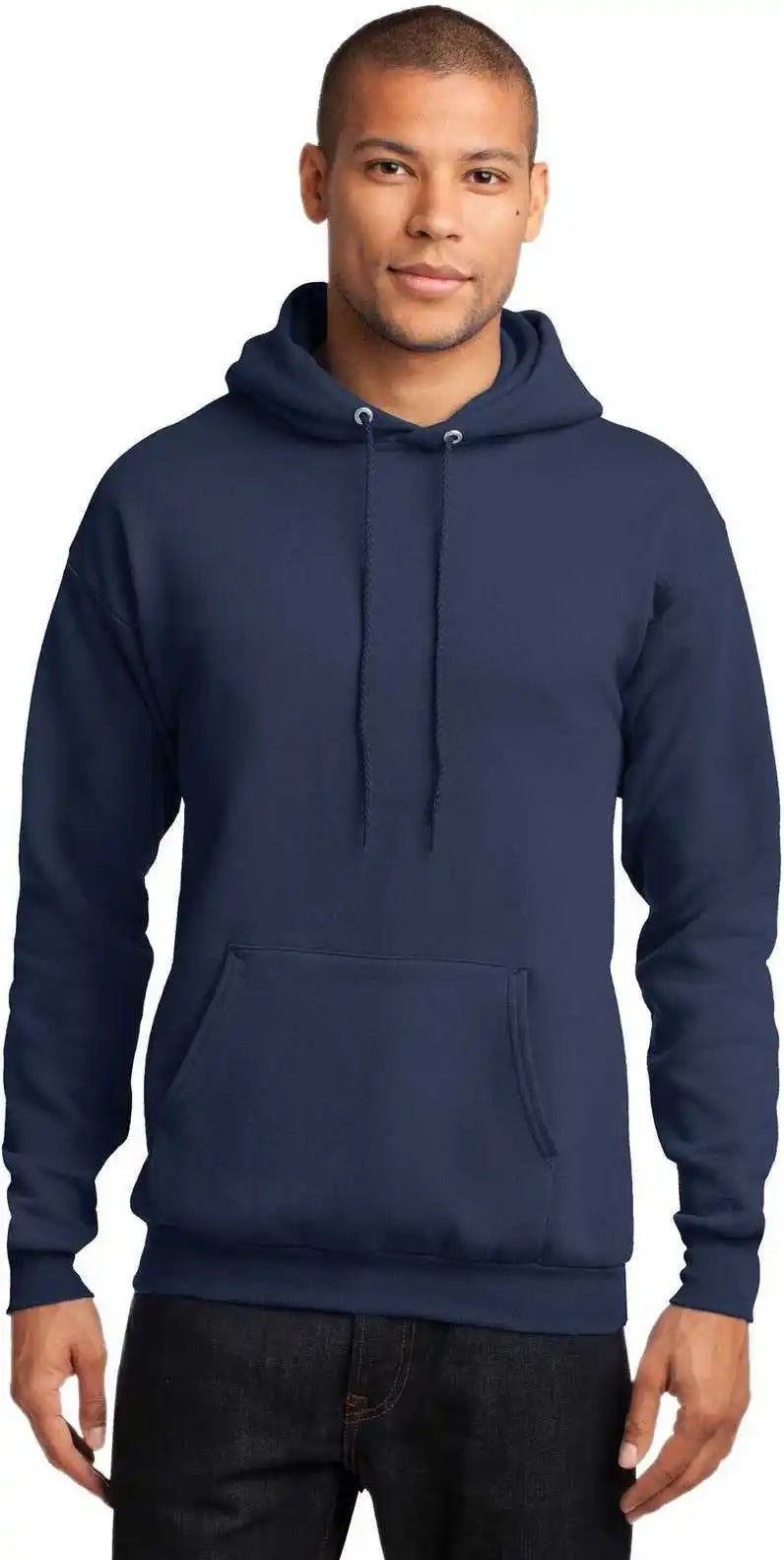Port & Company Pc78h Core Fleece Pullover Hooded Sweatshirt Navy