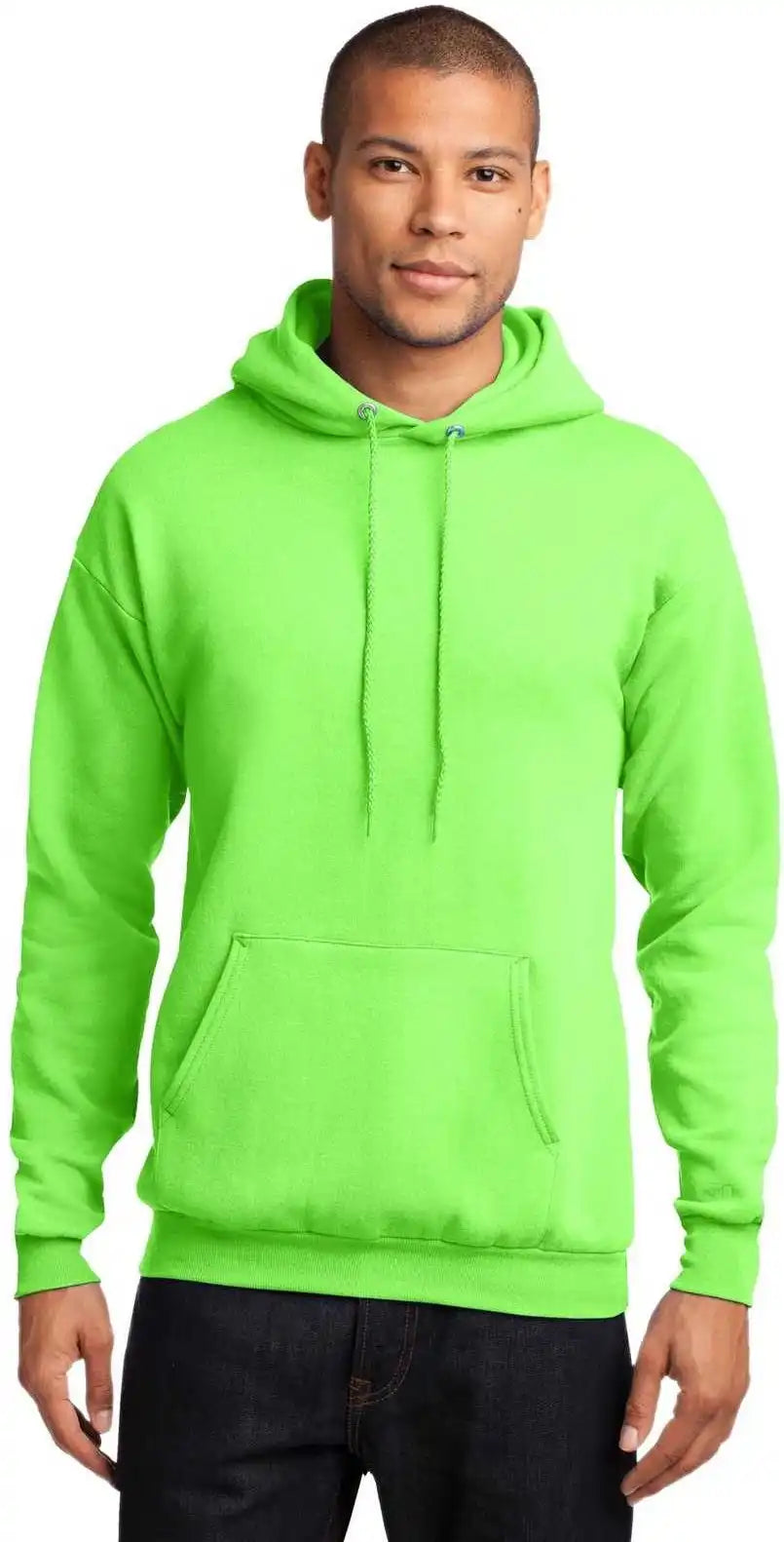 Port & Company Pc78h Core Fleece Pullover Hooded Sweatshirt Neon Green