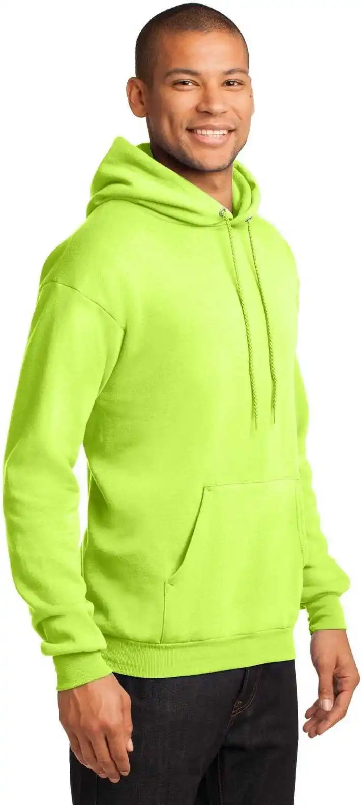 Port &amp; Company Pc78h Core Fleece Pullover Hooded Sweatshirt Neon Yellow