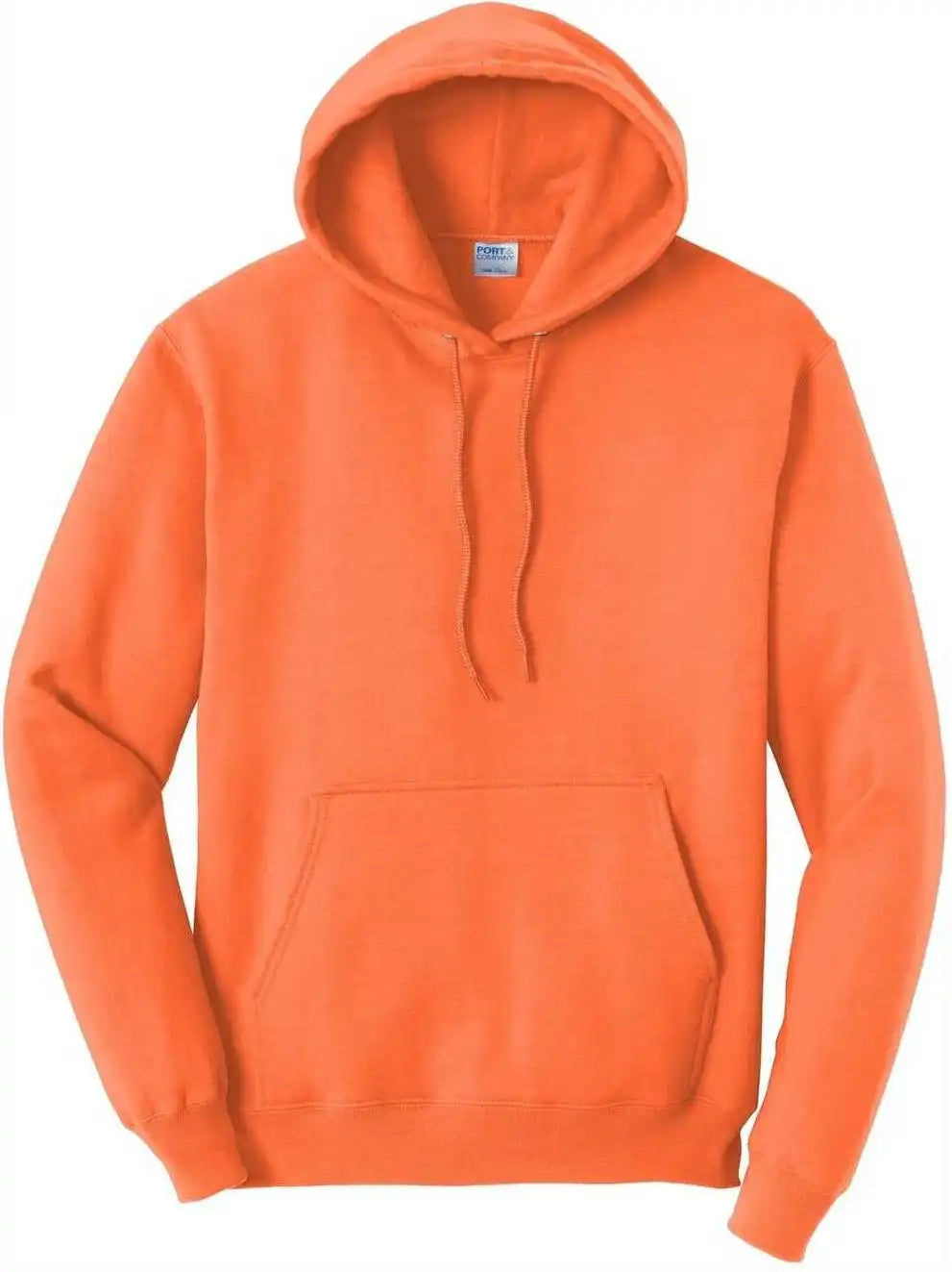 Port &amp; Company Pc78h Core Fleece Pullover Hooded Sweatshirt Neon Orange