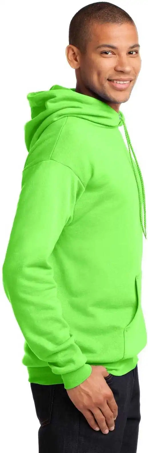 Port &amp; Company Pc78h Core Fleece Pullover Hooded Sweatshirt Neon Green