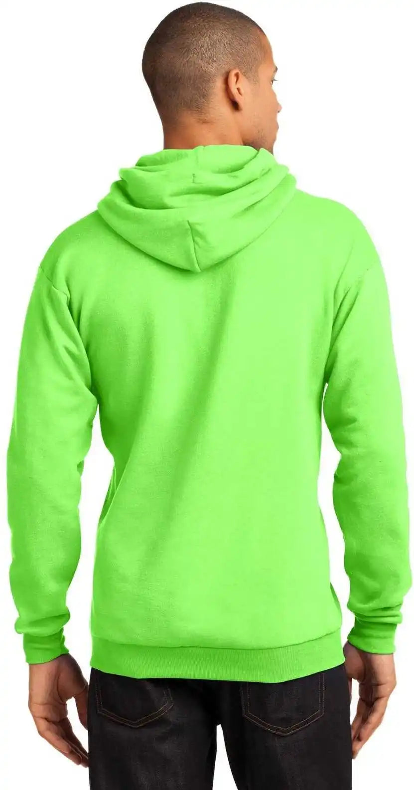 Port & Company Pc78h Core Fleece Pullover Hooded Sweatshirt Neon Green