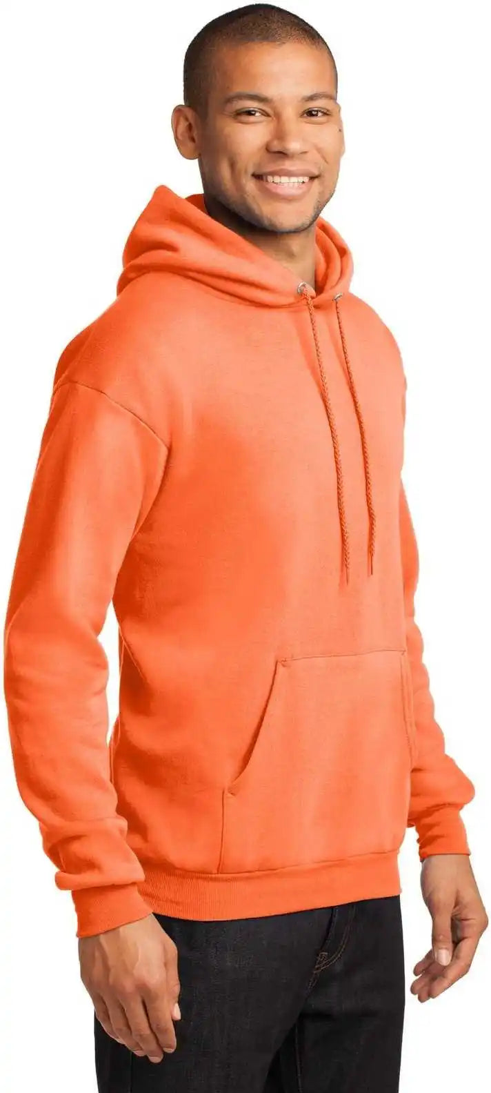 Port &amp; Company Pc78h Core Fleece Pullover Hooded Sweatshirt Neon Orange
