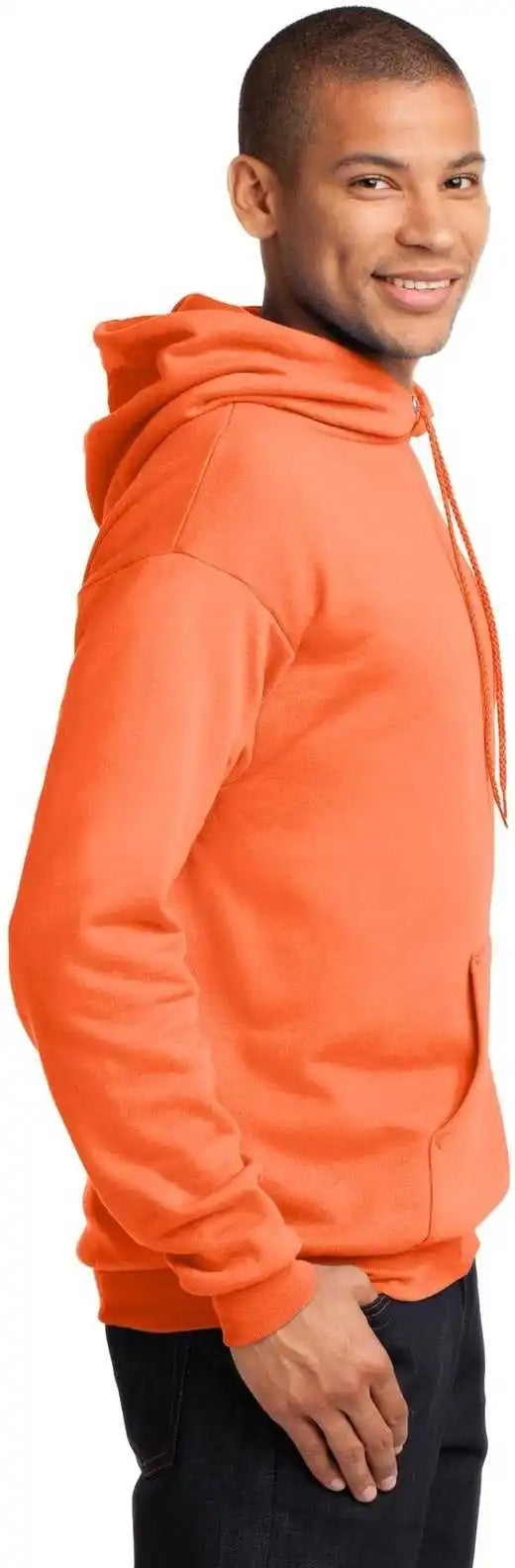 Port &amp; Company Pc78h Core Fleece Pullover Hooded Sweatshirt Neon Orange