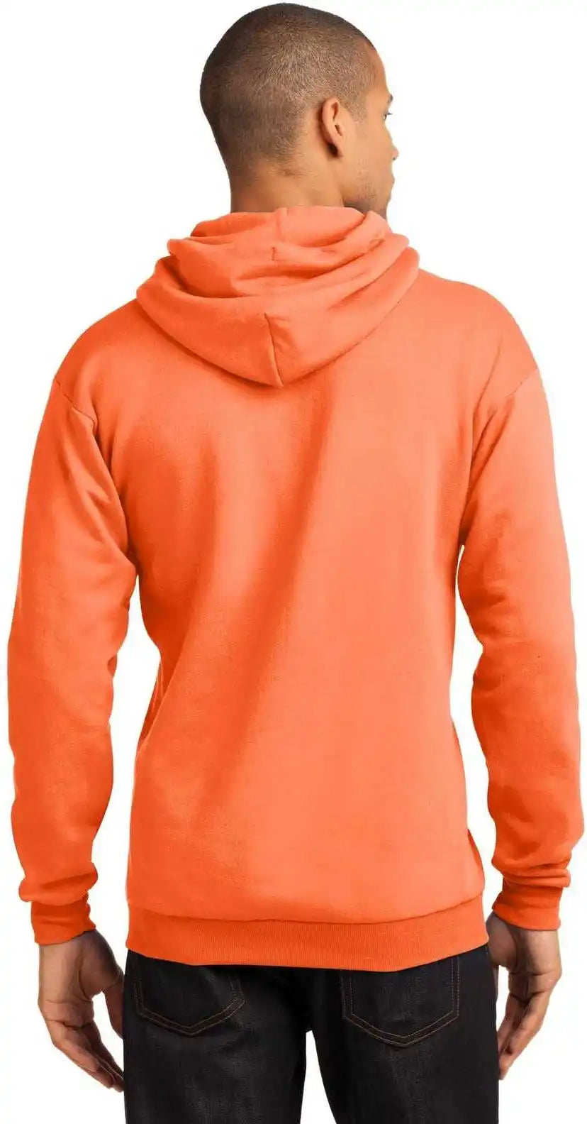 Port &amp; Company Pc78h Core Fleece Pullover Hooded Sweatshirt Neon Orange
