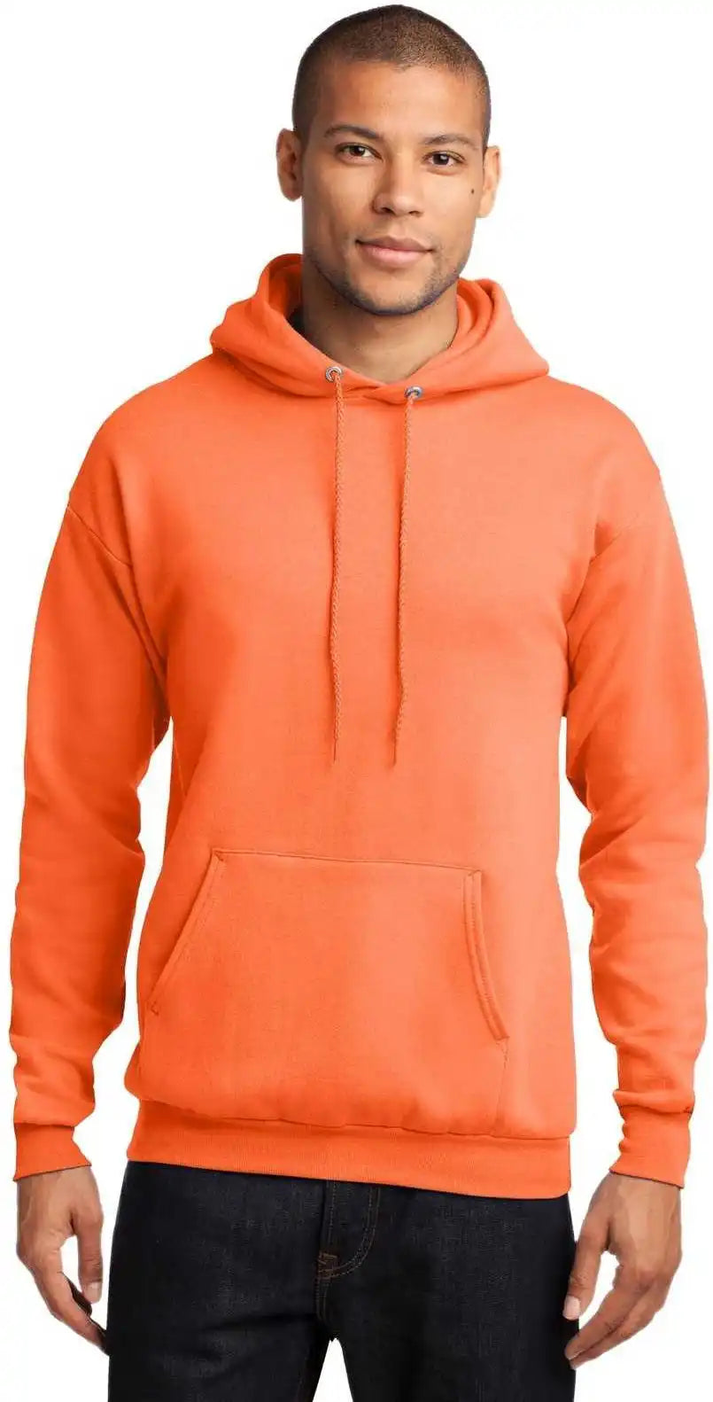 Port &amp; Company Pc78h Core Fleece Pullover Hooded Sweatshirt Neon Orange