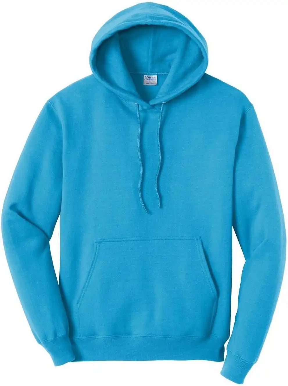 Port &amp; Company Pc78h Core Fleece Pullover Hooded Sweatshirt Neon Blue