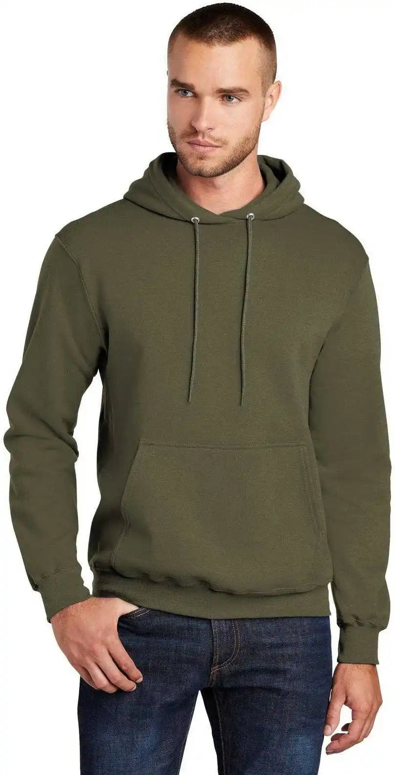 Port & Company Pc78h Core Fleece Pullover Hooded Sweatshirt - Olive Drab Green