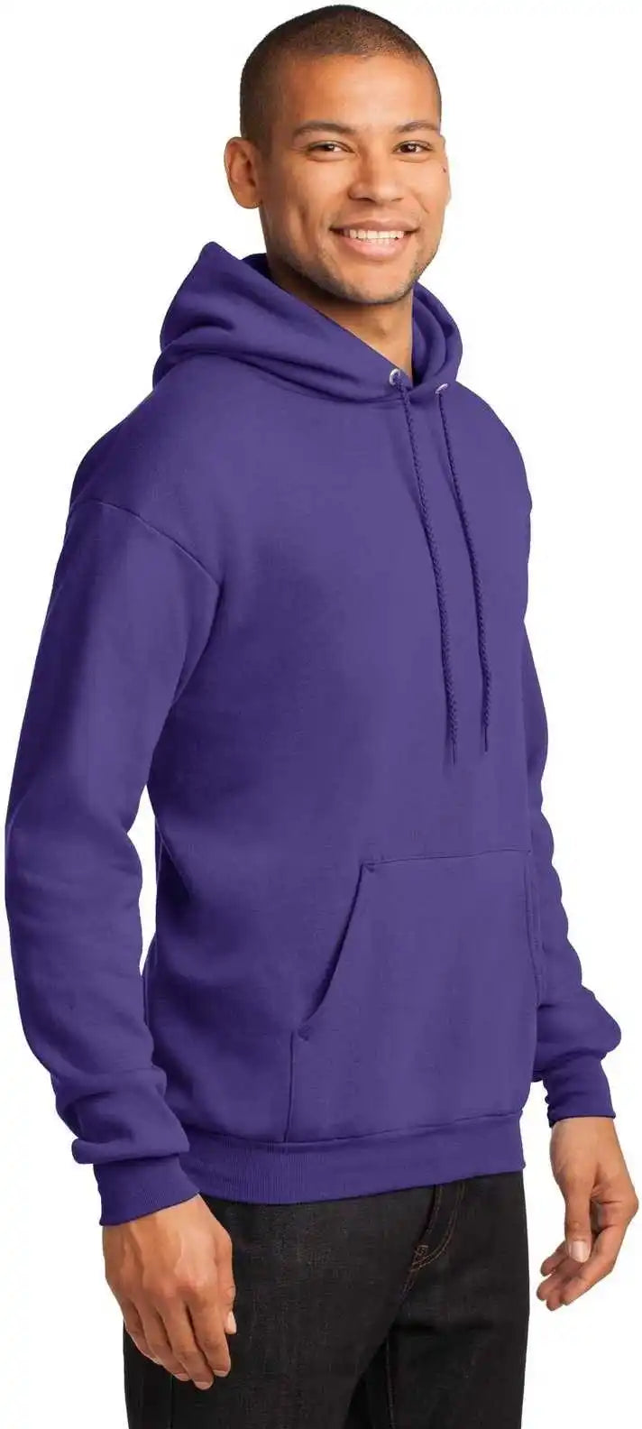 Port &amp; Company Pc78h Core Fleece Pullover Hooded Sweatshirt Purple