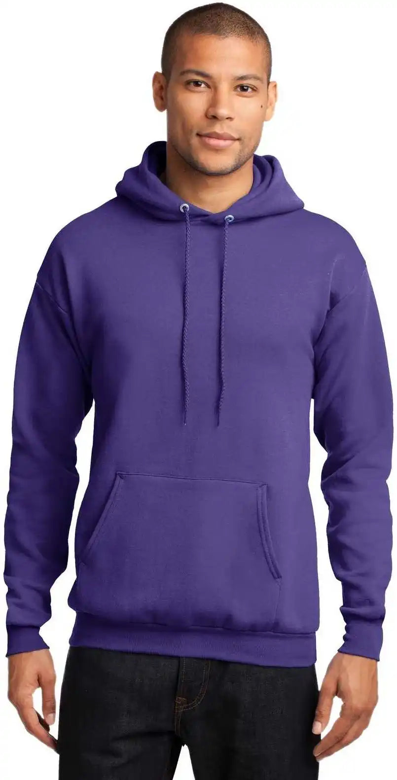 Port & Company Pc78h Core Fleece Pullover Hooded Sweatshirt Purple