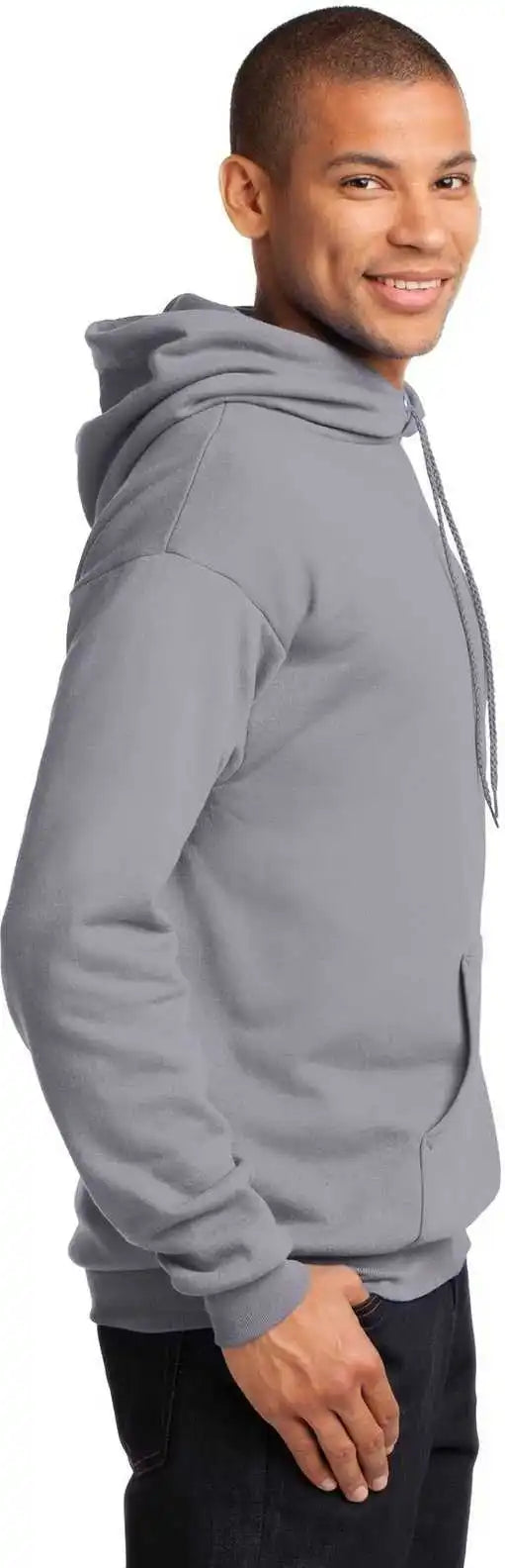 Port &amp; Company Pc78h Core Fleece Pullover Hooded Sweatshirt Silver