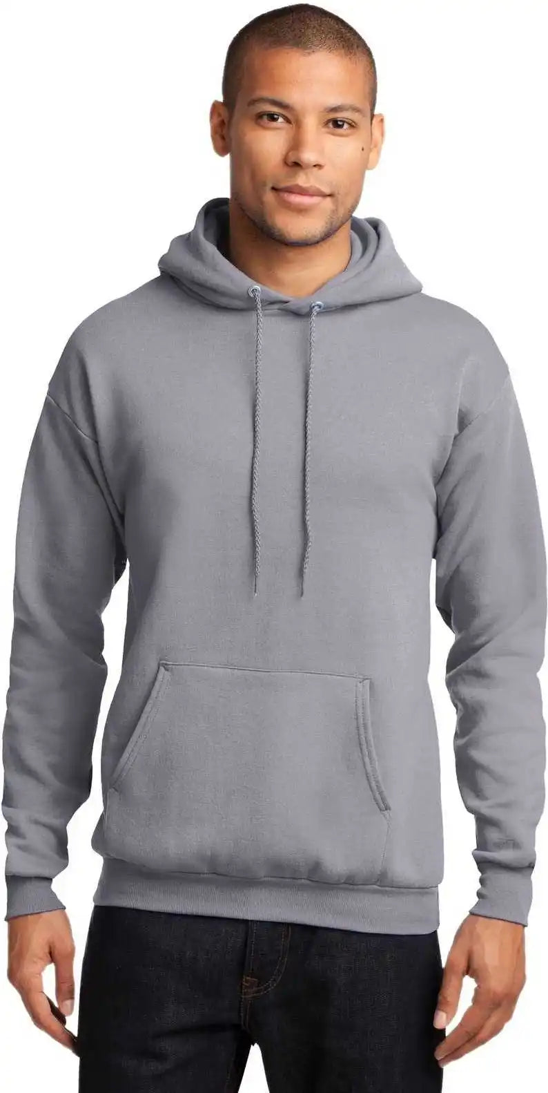Port & Company Pc78h Core Fleece Pullover Hooded Sweatshirt Silver