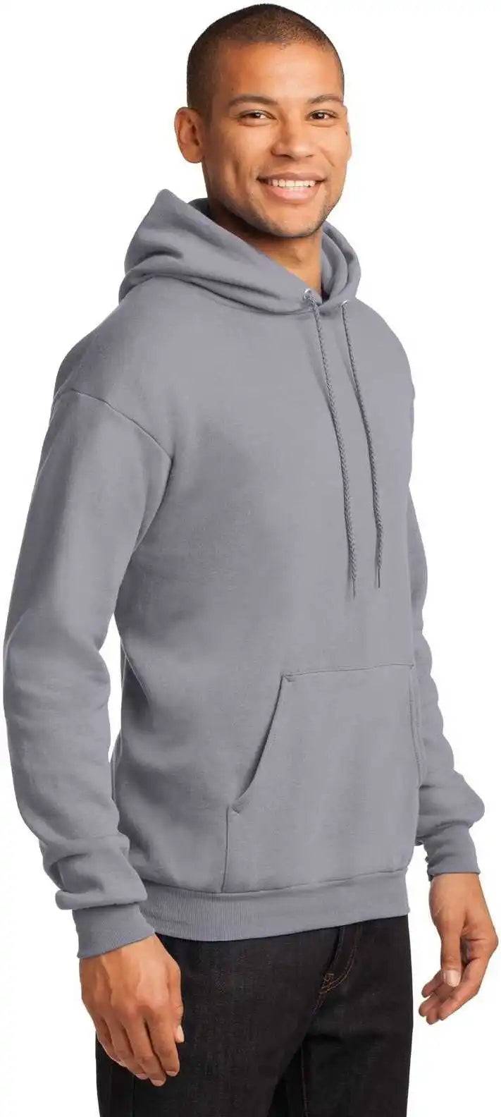 Port &amp; Company Pc78h Core Fleece Pullover Hooded Sweatshirt Silver
